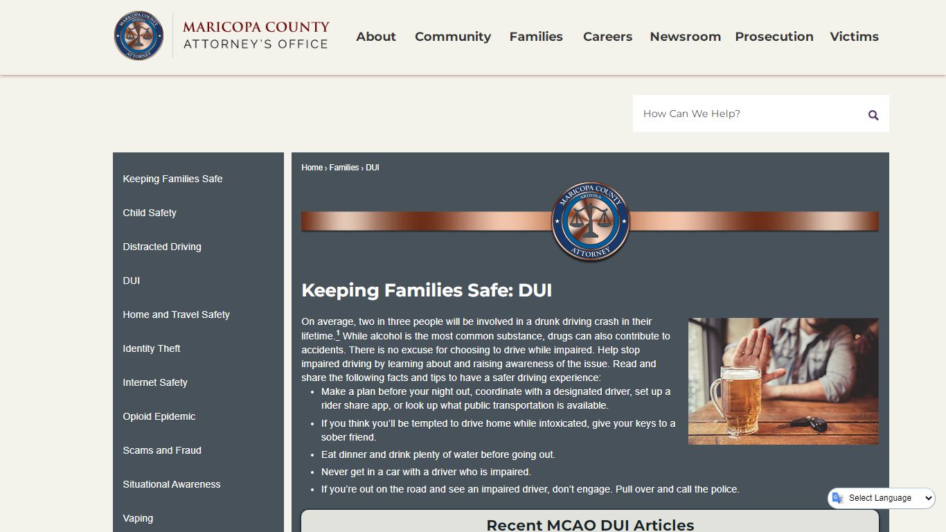 DUI | Maricopa County Attorney's Office, AZ